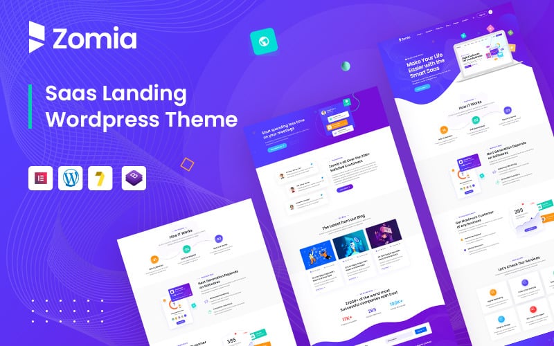 Zomia - Saas & Startup WordPress Theme. theme free